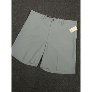 New Oak Hill Shorts Mens 44 Gray Microfiber Flat Front Chino Wicking Cool Dry